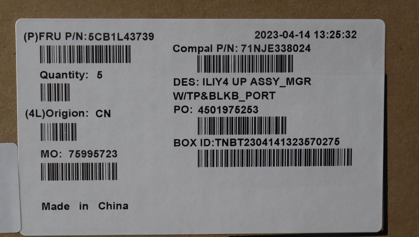 Lenovo Cover Uppercaseassembly Por C2 - 5CB1L43739