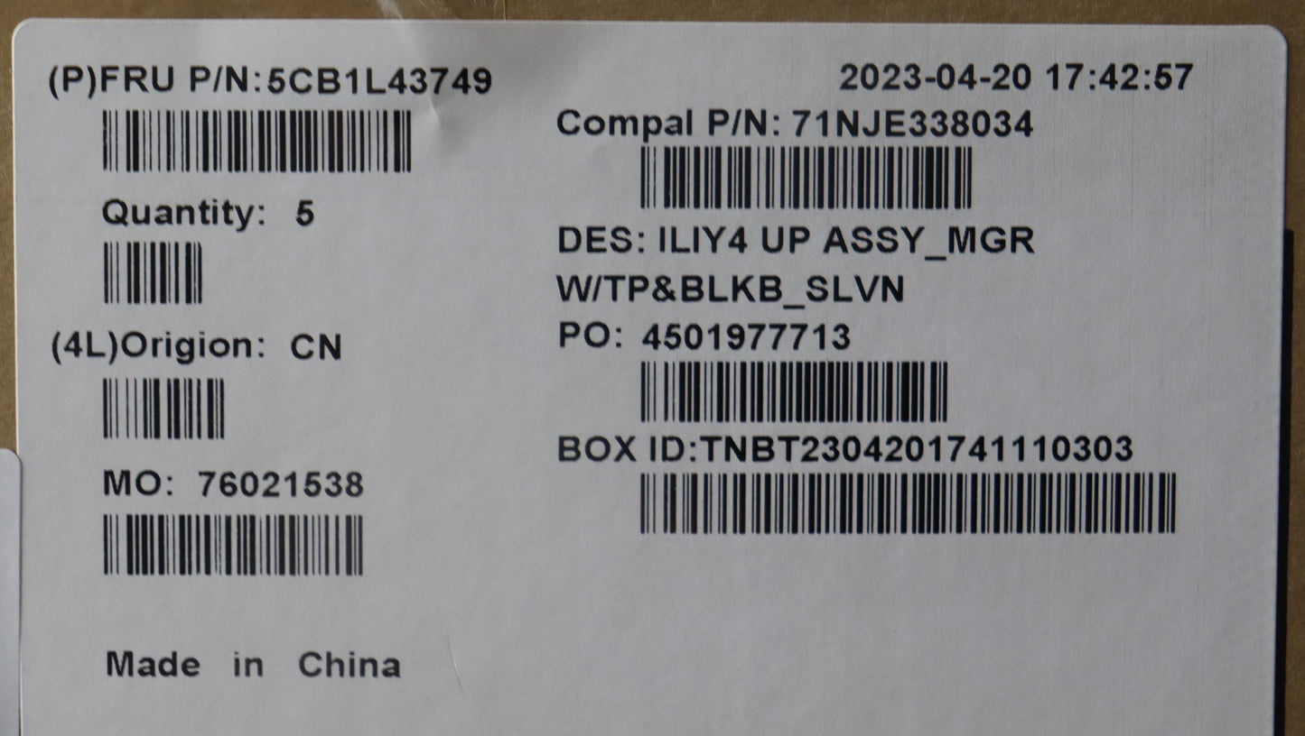 Lenovo Cover Uppercaseassembly Slv C2 - 5CB1L43749