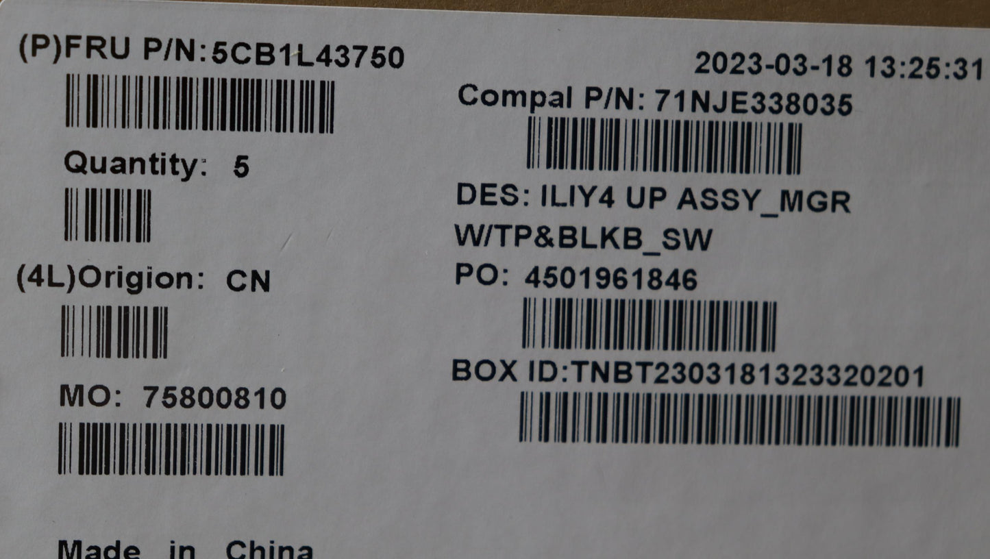 Lenovo Cover Uppercaseassembly Sws C2 - 5CB1L43750