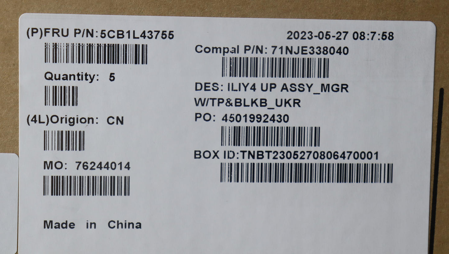 Lenovo Cover Uppercaseassembly Ukr C2 - 5CB1L43755