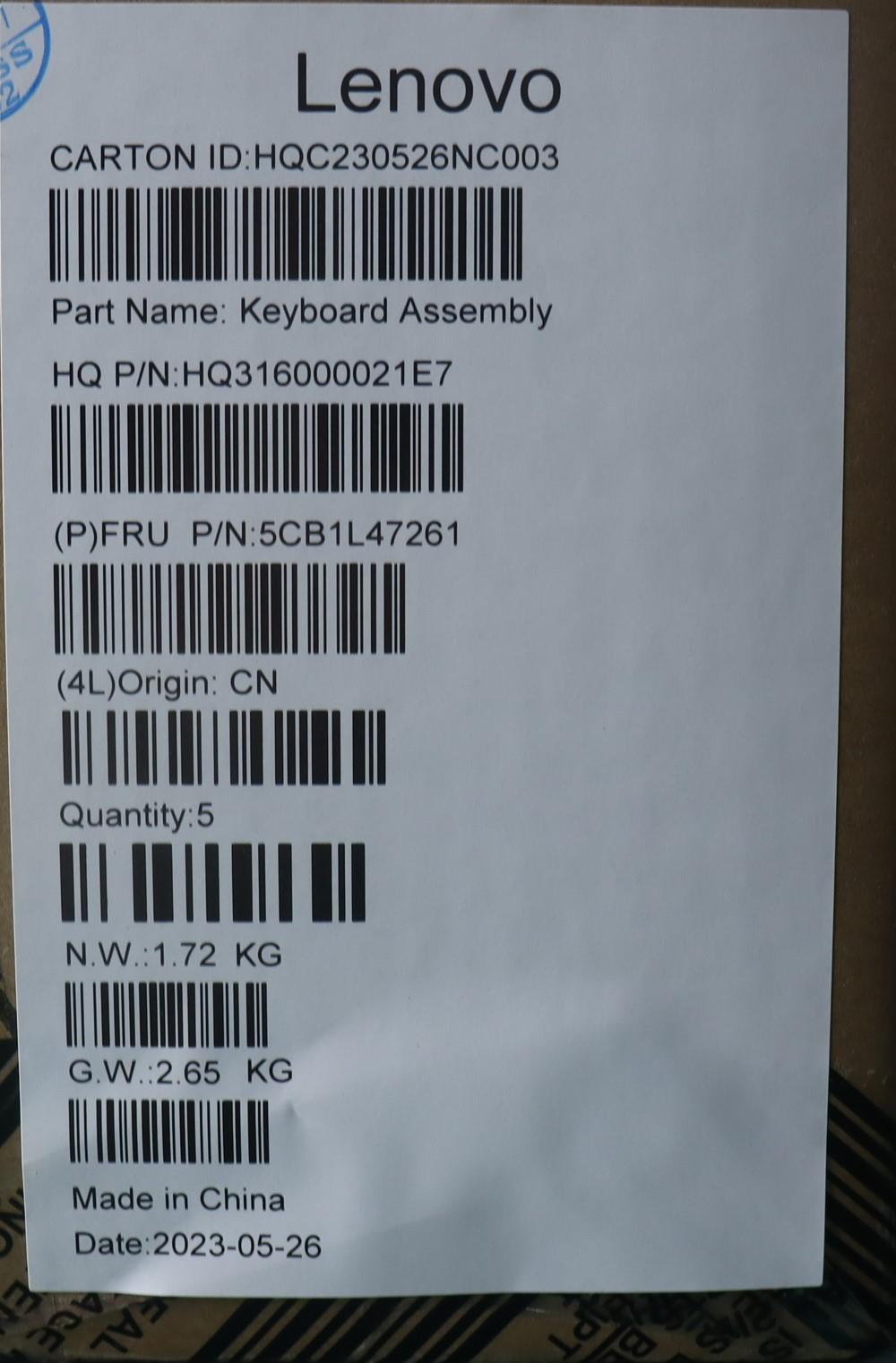 Lenovo Cover Upper Case Assembly Ita - 5CB1L47261