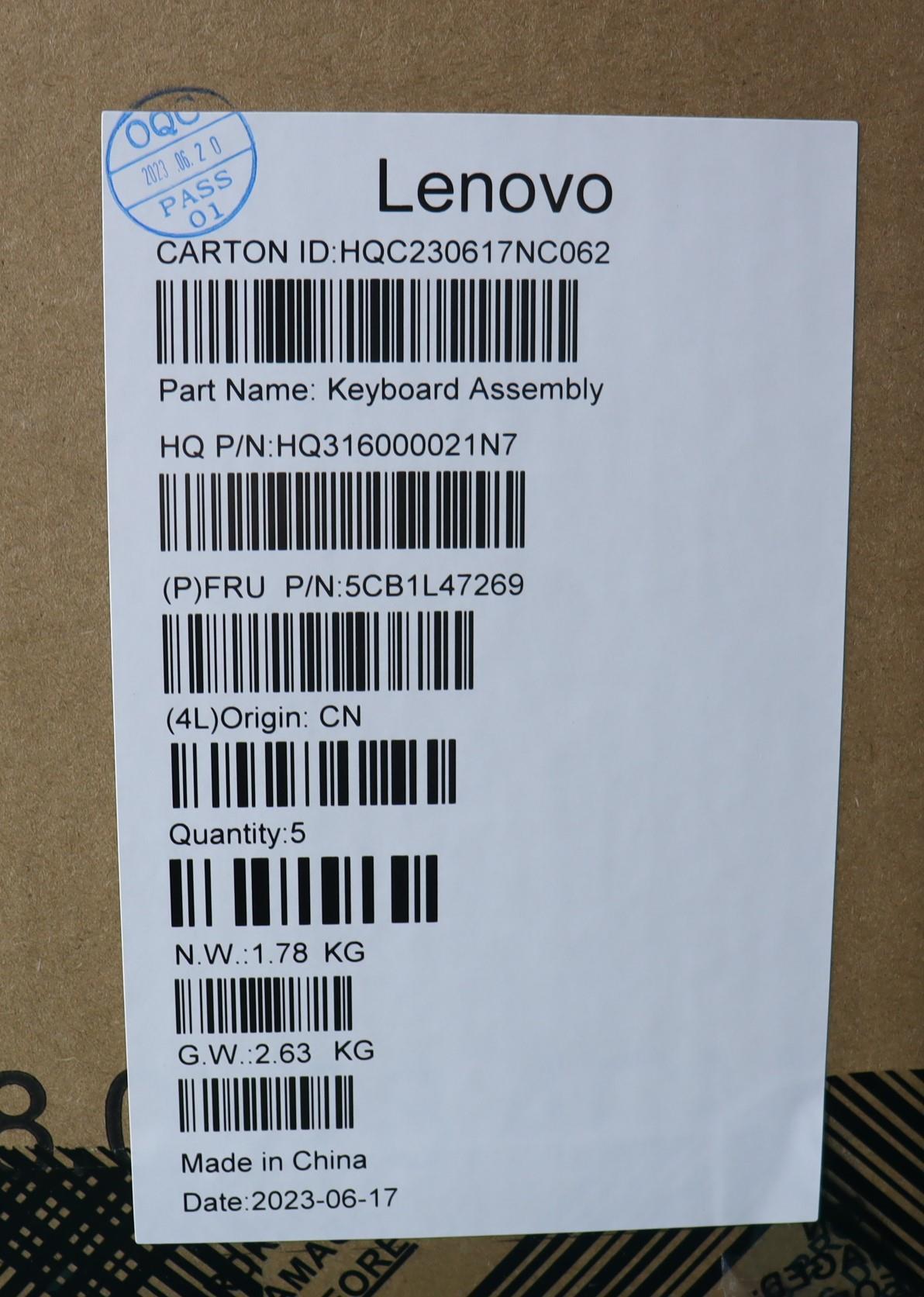 Lenovo Cover Upper Case Assembly Por - 5CB1L47269