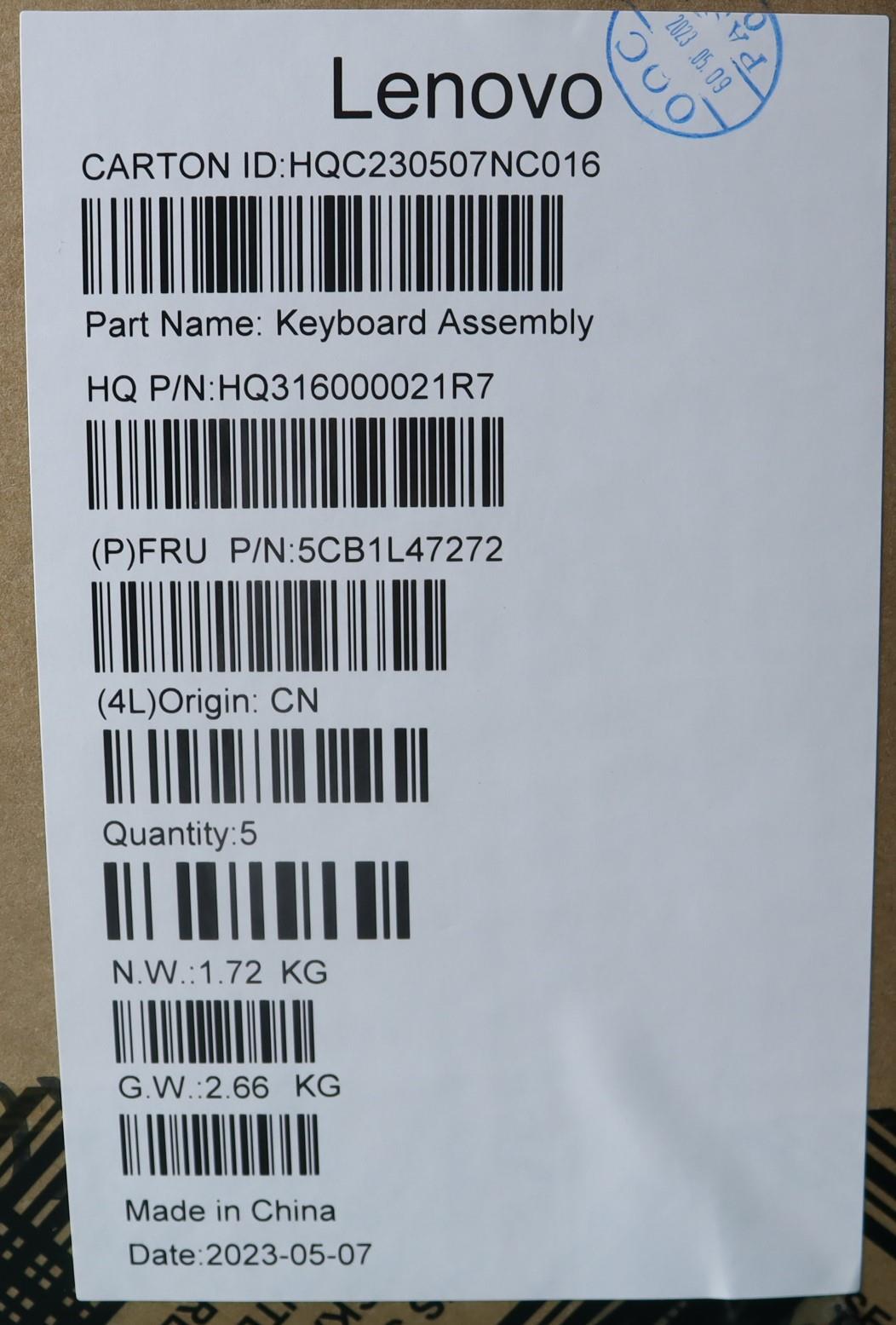 Lenovo Cover Upper Case Assembly Spa - 5CB1L47272