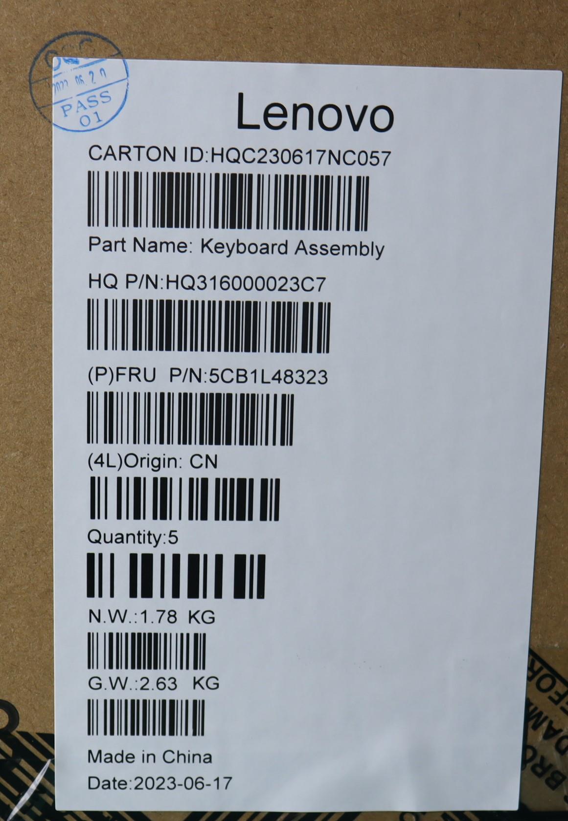Lenovo Cover Upper Case Assembly Hun - 5CB1L48323