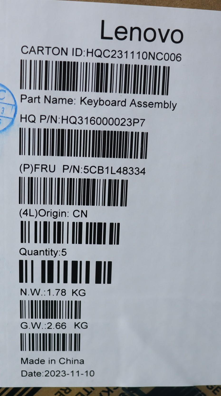 Lenovo Cover Upper Case Assembly Tc H - 5CB1L48334