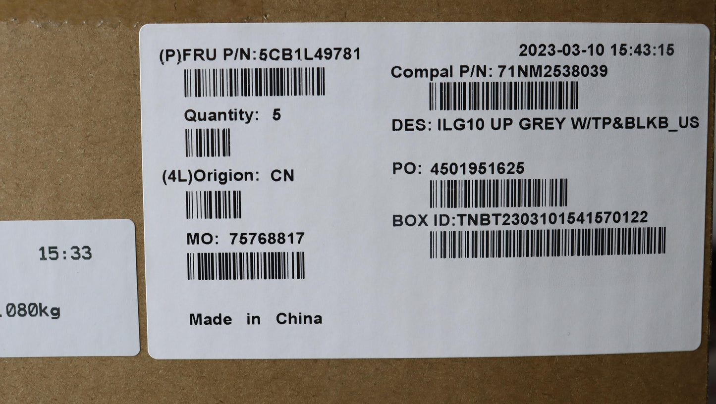 Lenovo Cover Upper Case Assembly Eng - 5CB1L49781