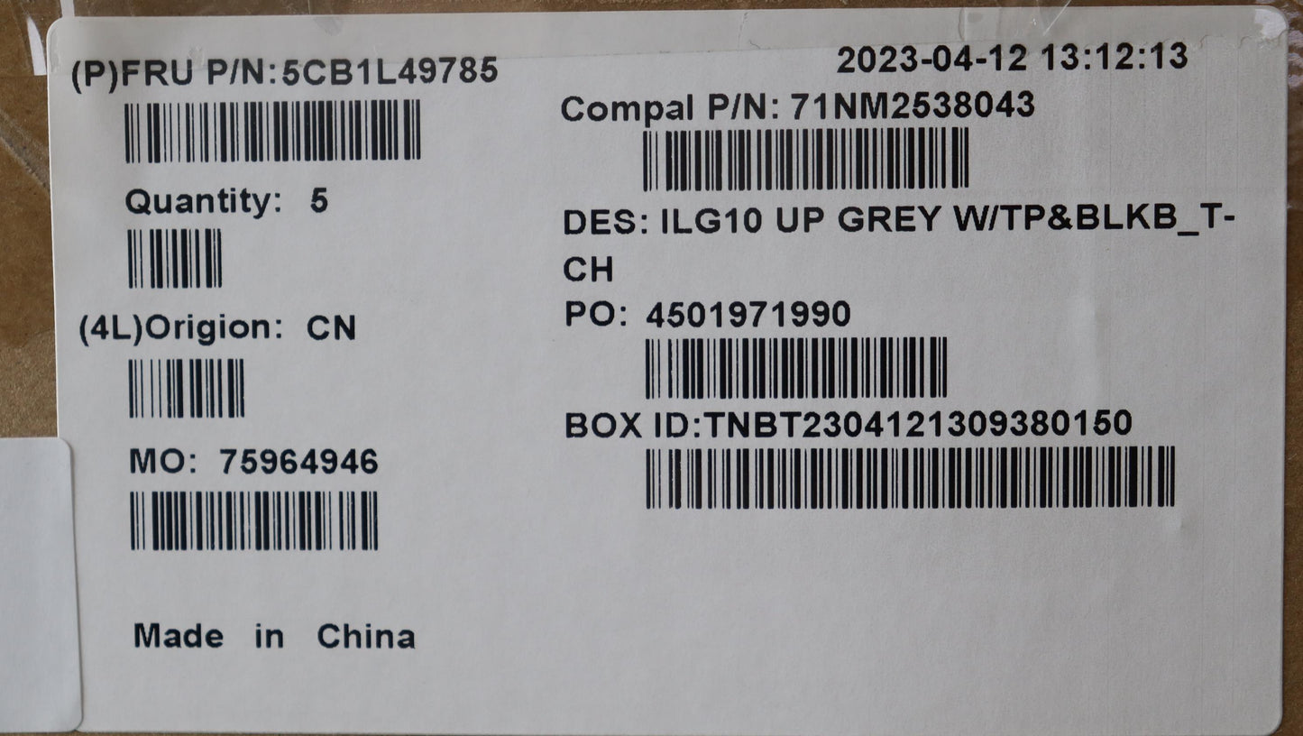 Lenovo Cover Upper Case Assembly Tc C - 5CB1L49785