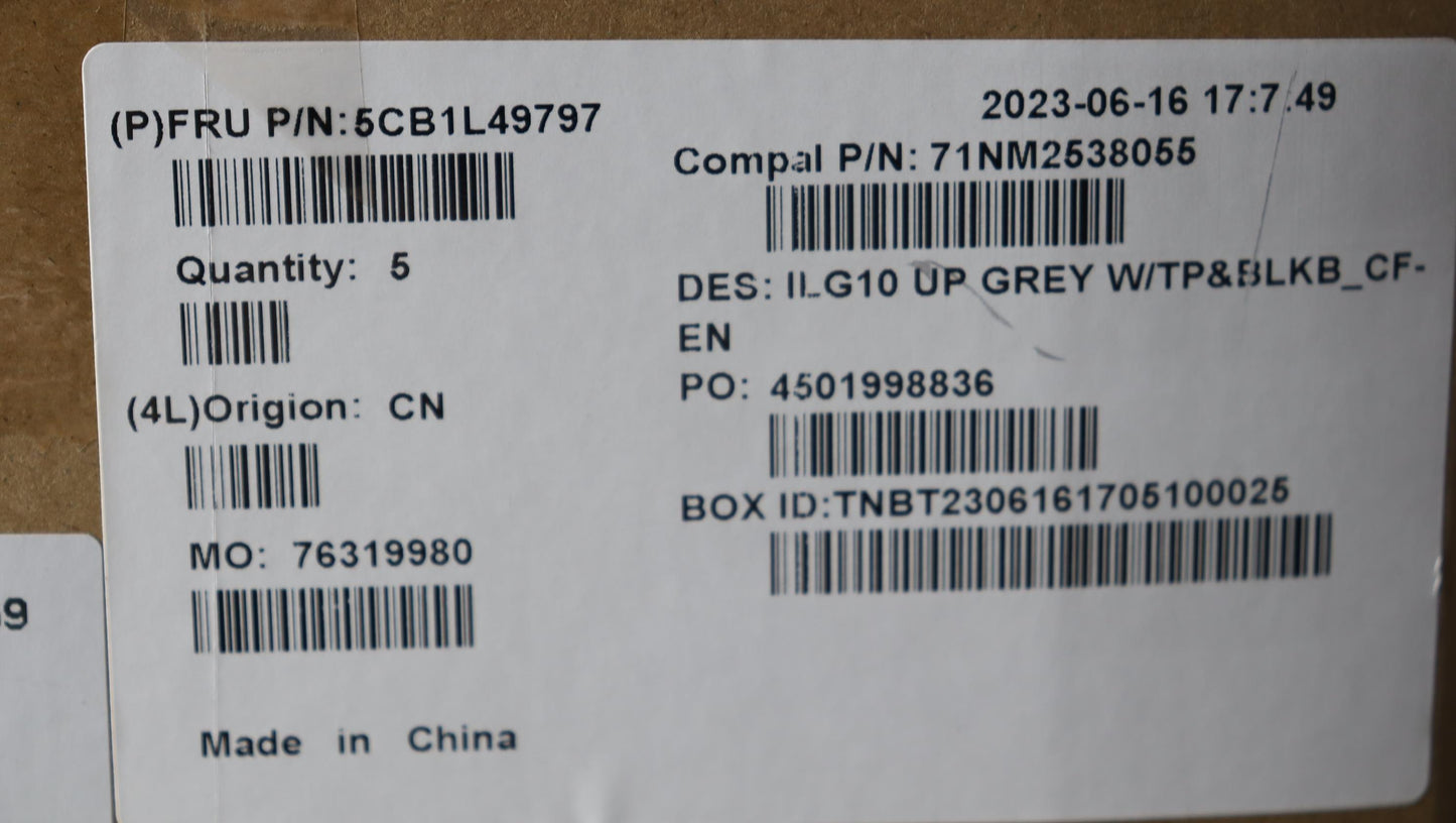 Lenovo Cover Upper Case Assembly Fra/ - 5CB1L49797
