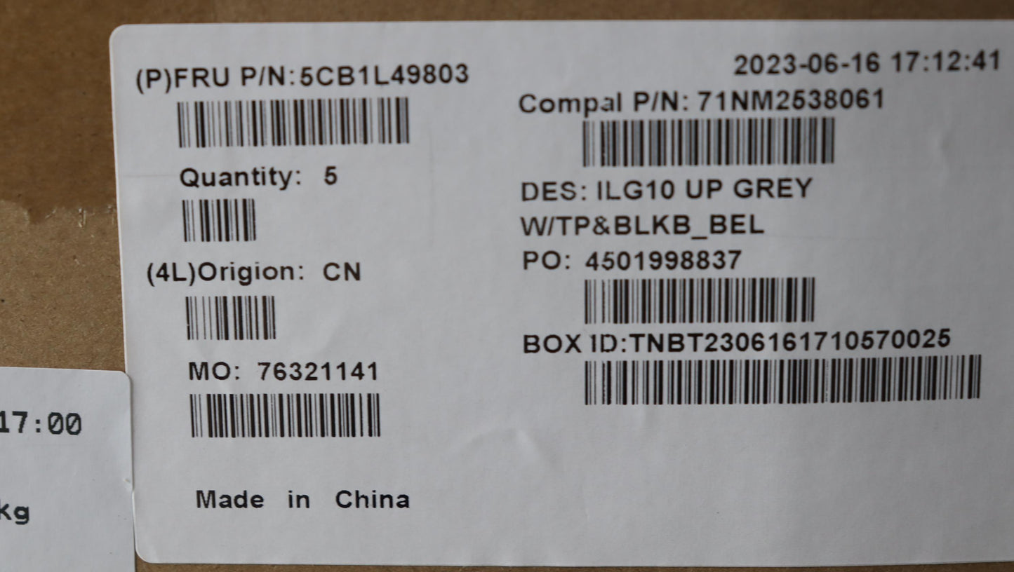 Lenovo Cover Upper Case Assembly Bel - 5CB1L49803