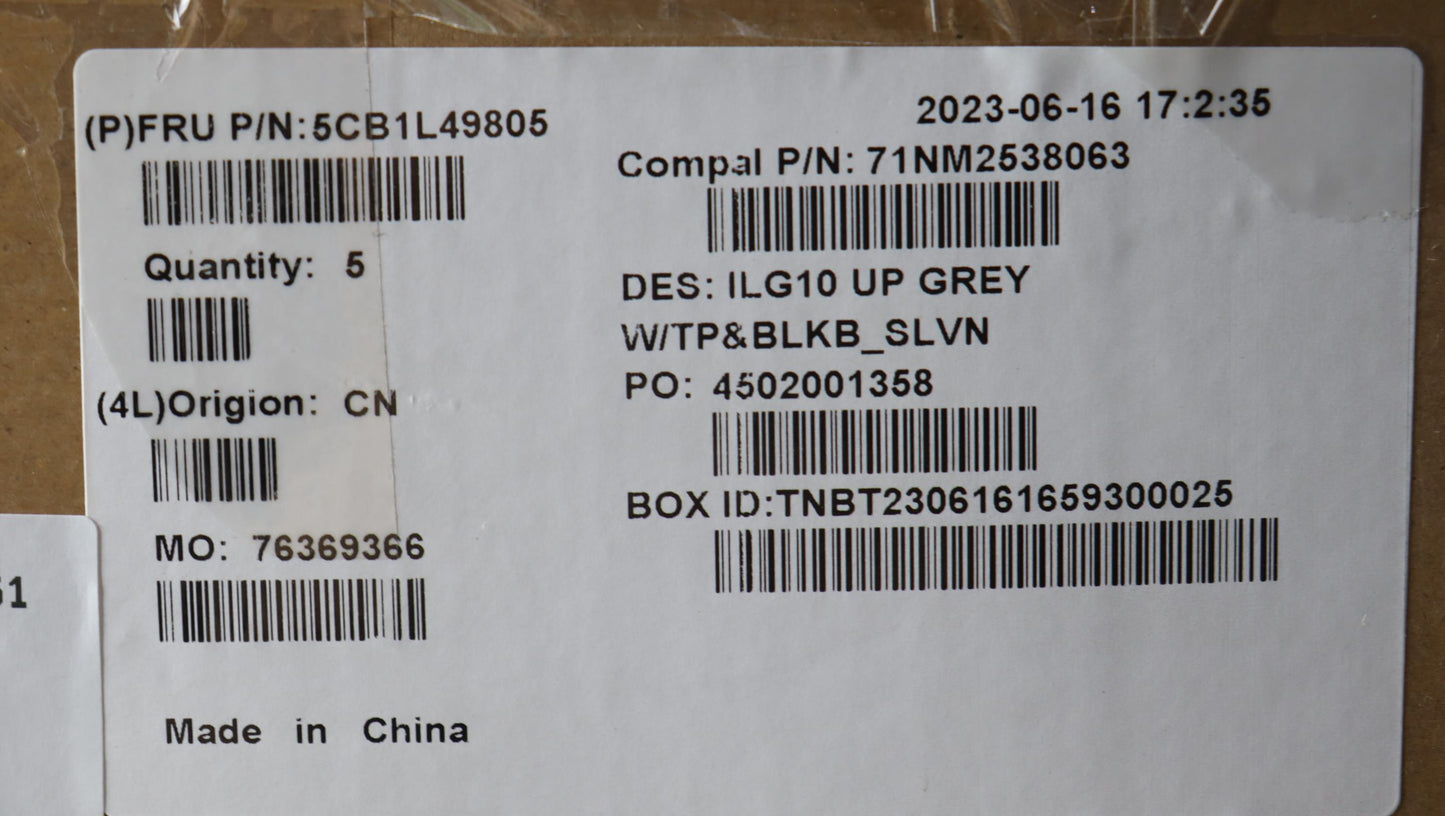 Lenovo Cover Upper Case Assembly Slv - 5CB1L49805