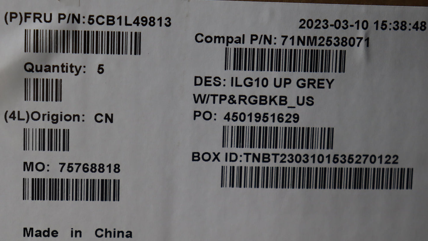 Lenovo Cover Upper Case Assembly Eng - 5CB1L49813