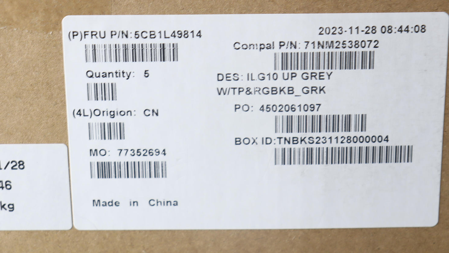 Lenovo Cover Upper Case Assembly Gre - 5CB1L49814