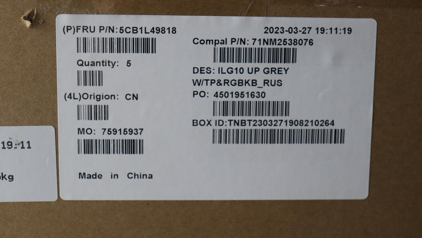 Lenovo Cover Upper Case Assembly Rus - 5CB1L49818