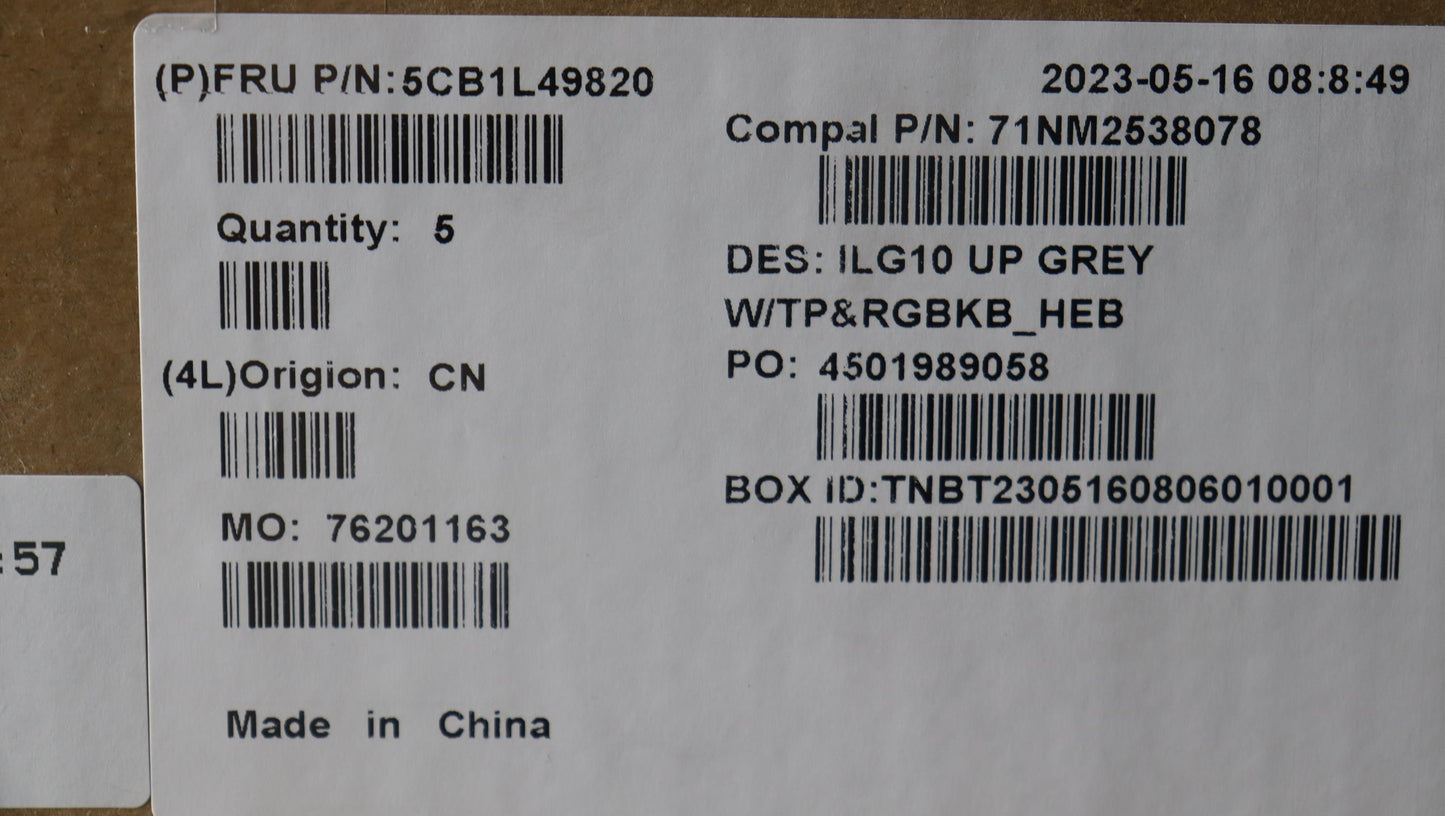 Lenovo Cover Upper Case Assembly Hbw - 5CB1L49820