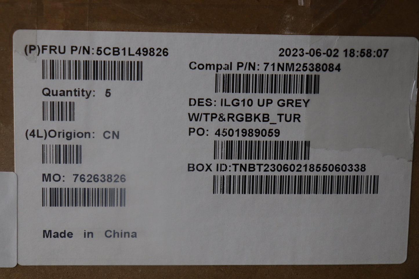 Lenovo Cover Upper Case Assembly Tur - 5CB1L49826