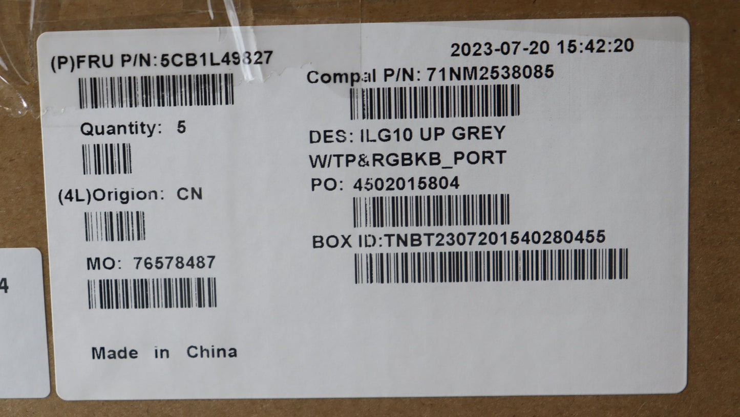 Lenovo Cover Upper Case Assembly Por - 5CB1L49827