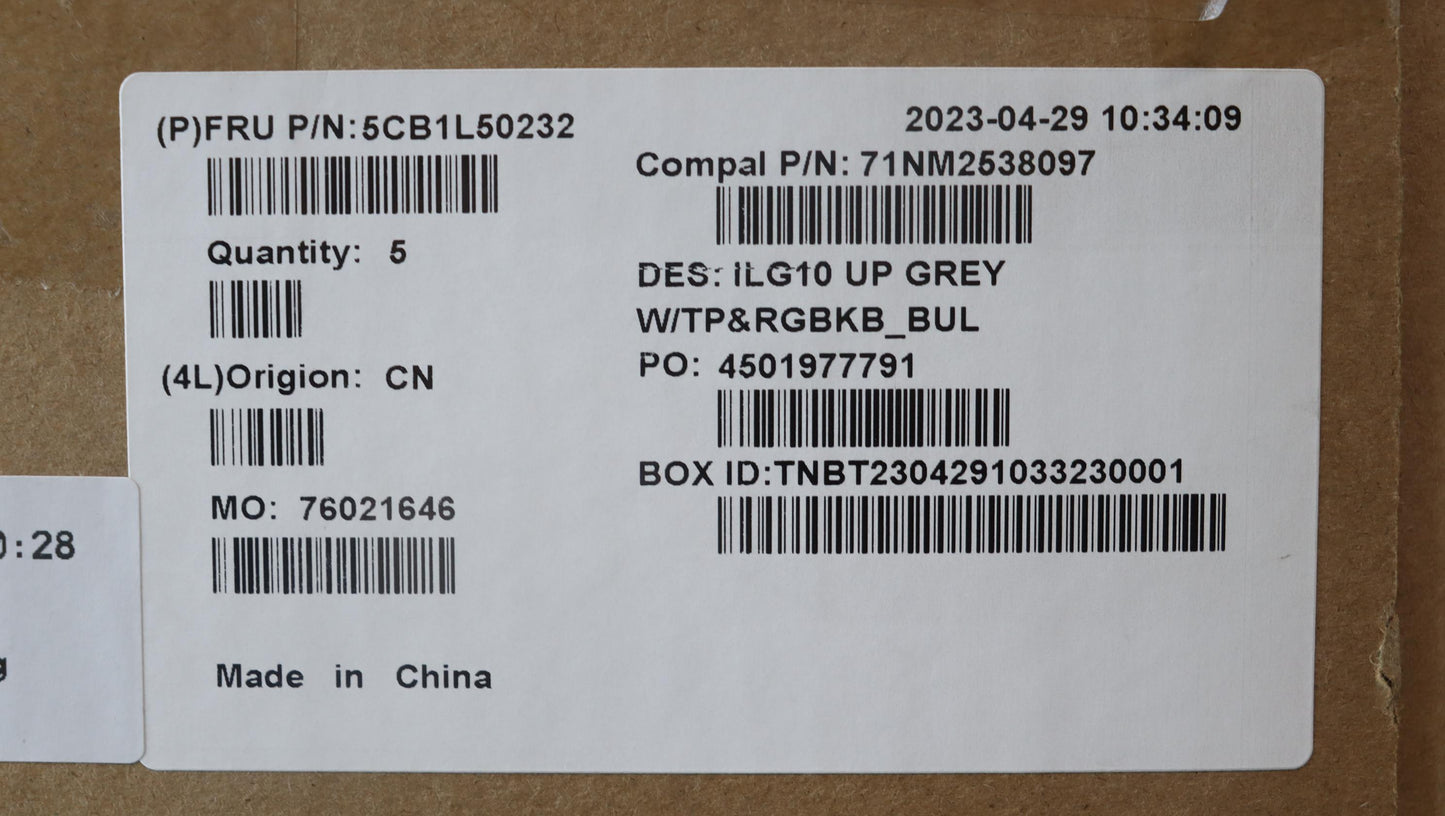 Lenovo Cover Upper Case Assembly Bul - 5CB1L50232