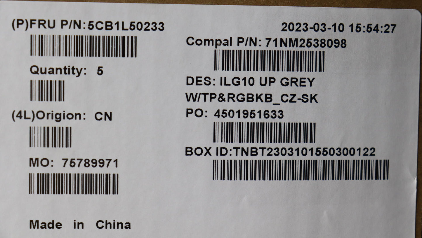 Lenovo Cover Upper Case Assembly Cze/ - 5CB1L50233