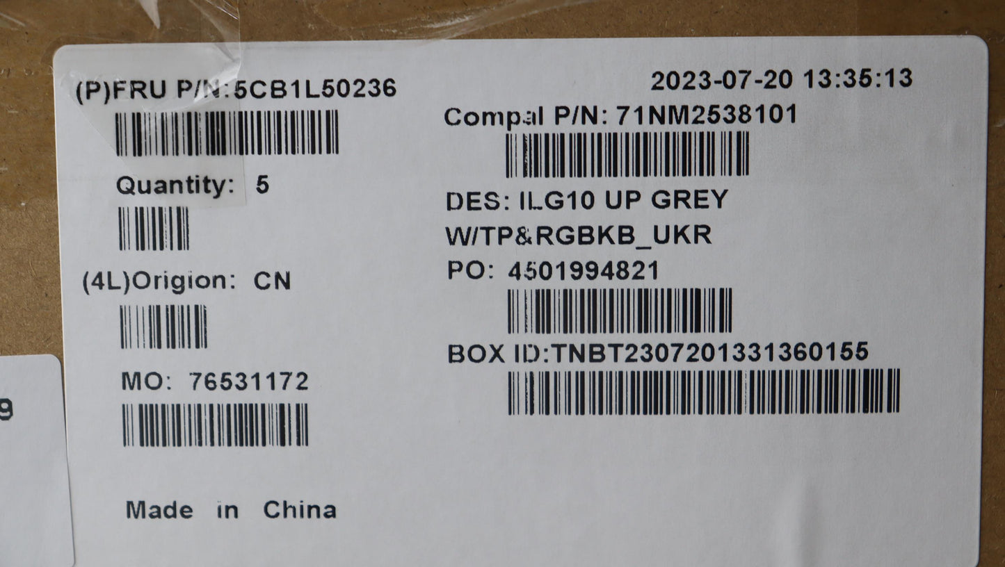 Lenovo Cover Upper Case Assembly Ukr - 5CB1L50236