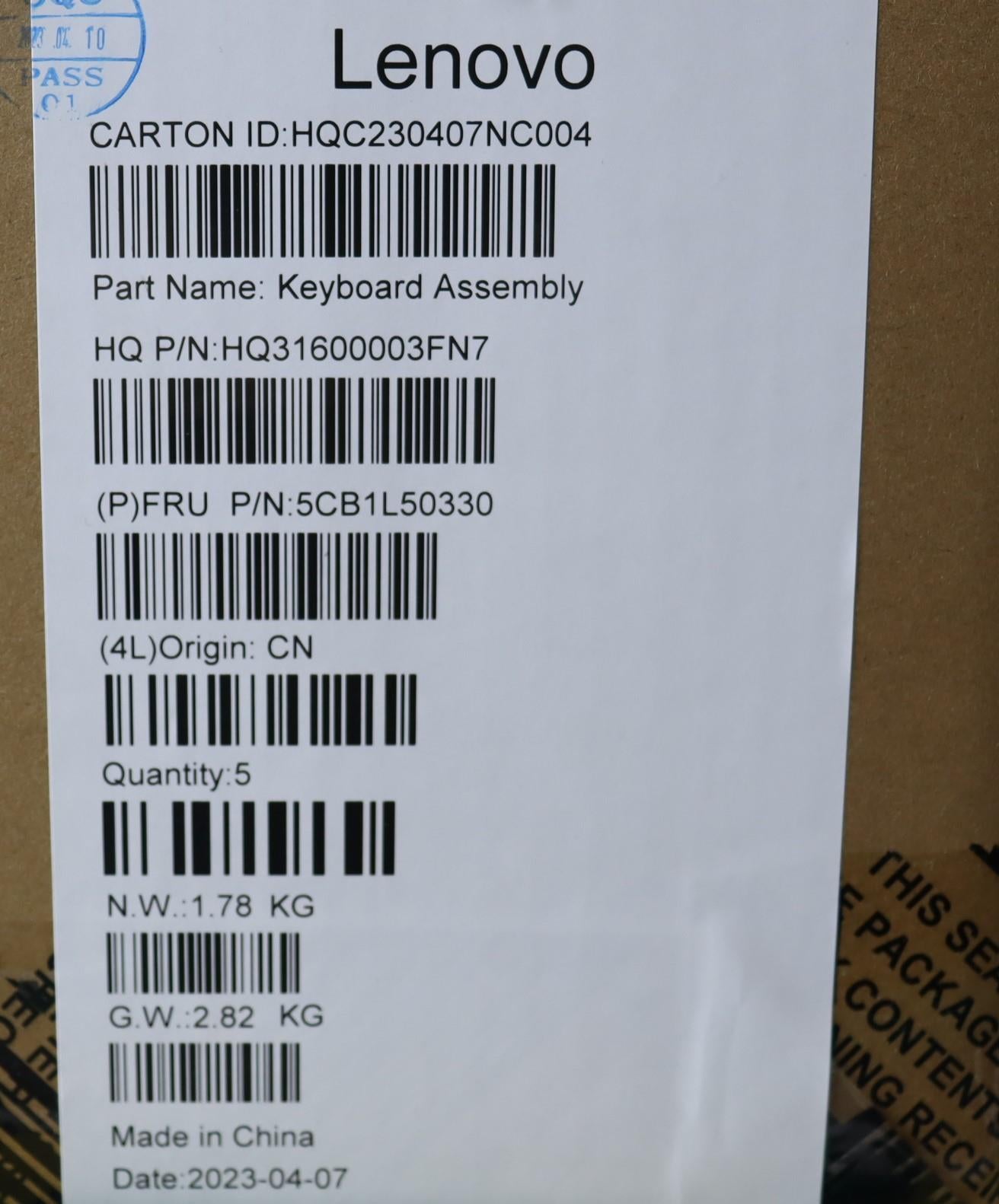 Lenovo Cover Upper Case Assembly Hun - 5CB1L50330