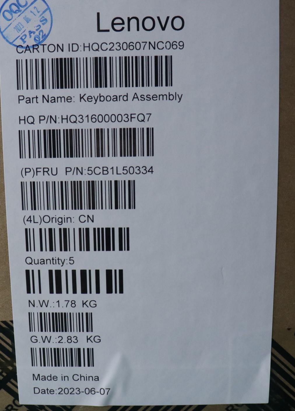 Lenovo Cover Upper Case Assembly Ita - 5CB1L50334
