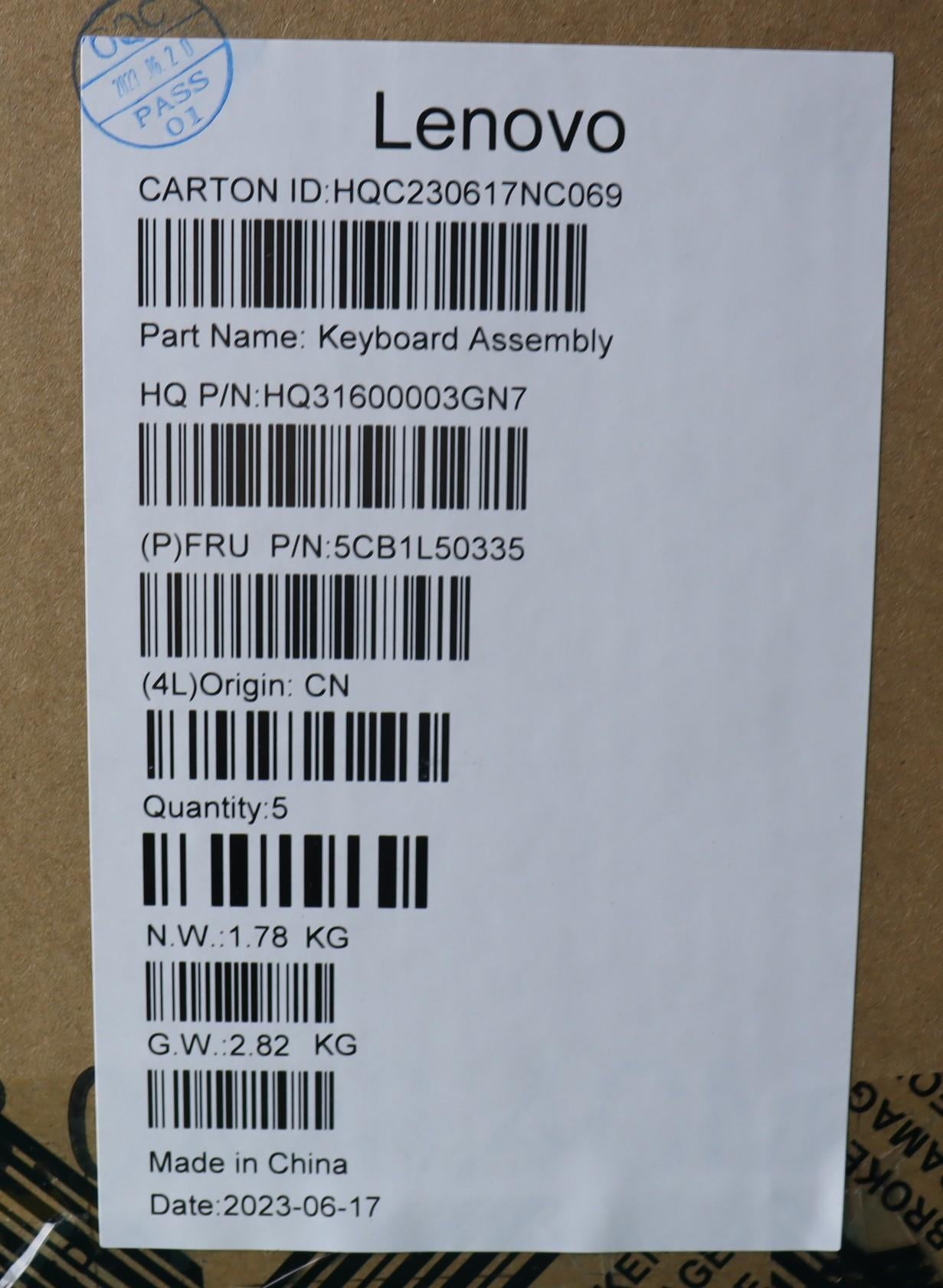 Lenovo Cover Upper Case Assembly Ita - 5CB1L50335