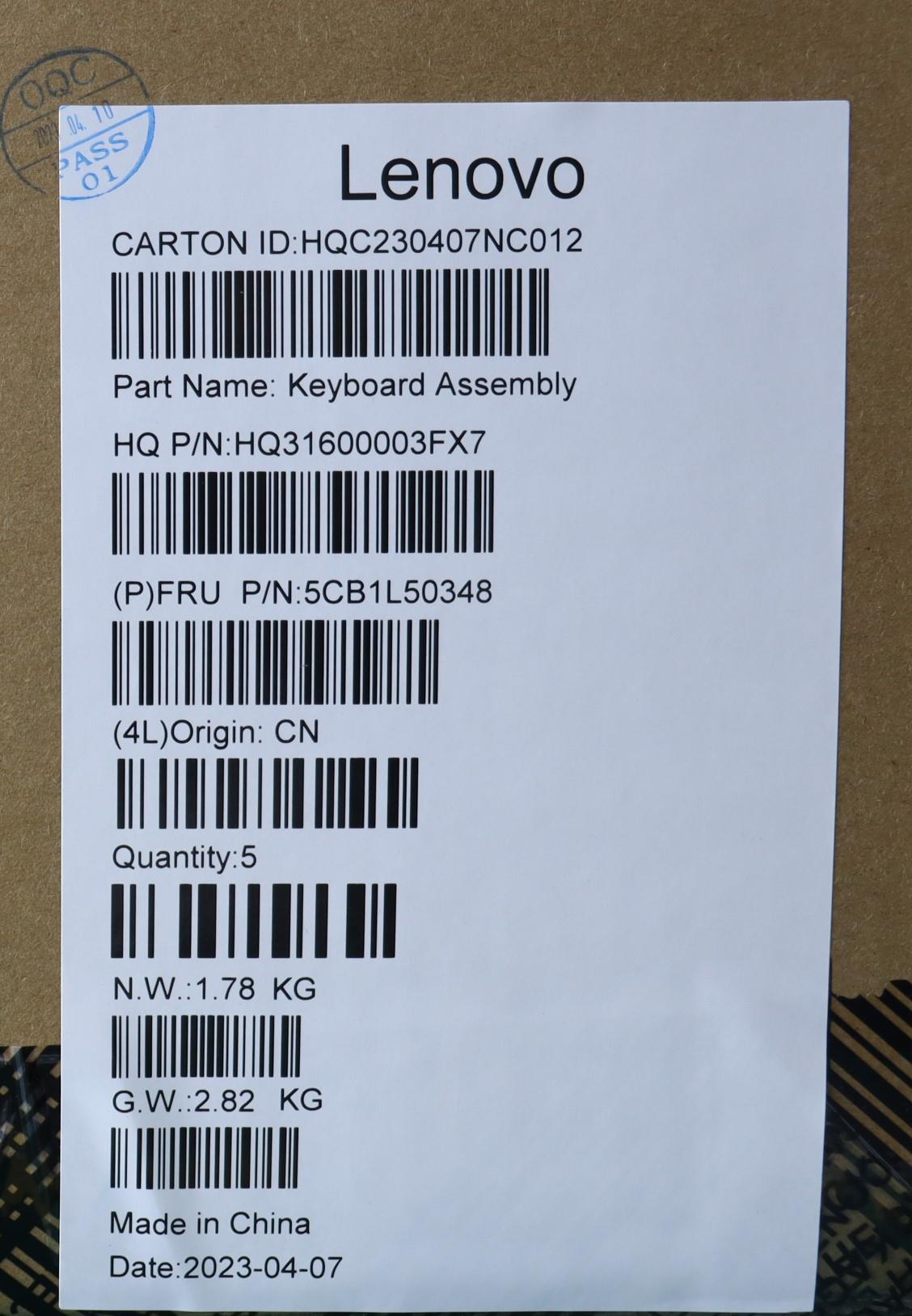 Lenovo Cover Upper Case Assembly Slv - 5CB1L50348