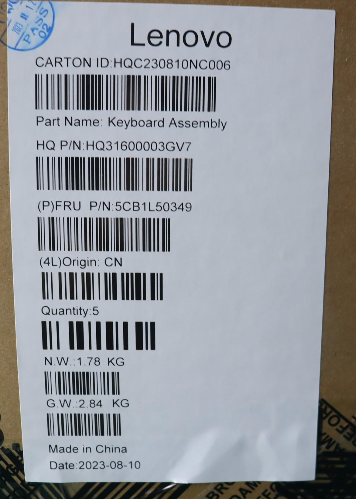 Lenovo Cover Upper Case Assembly Slv - 5CB1L50349