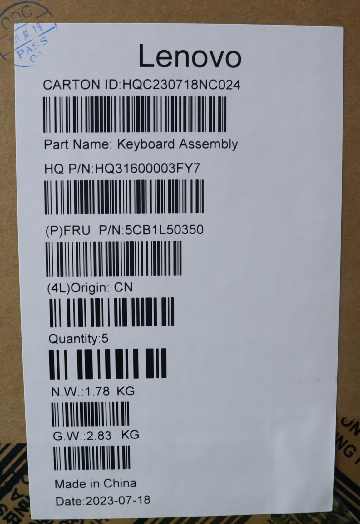 Lenovo Cover Upper Case Assembly Spa - 5CB1L50350