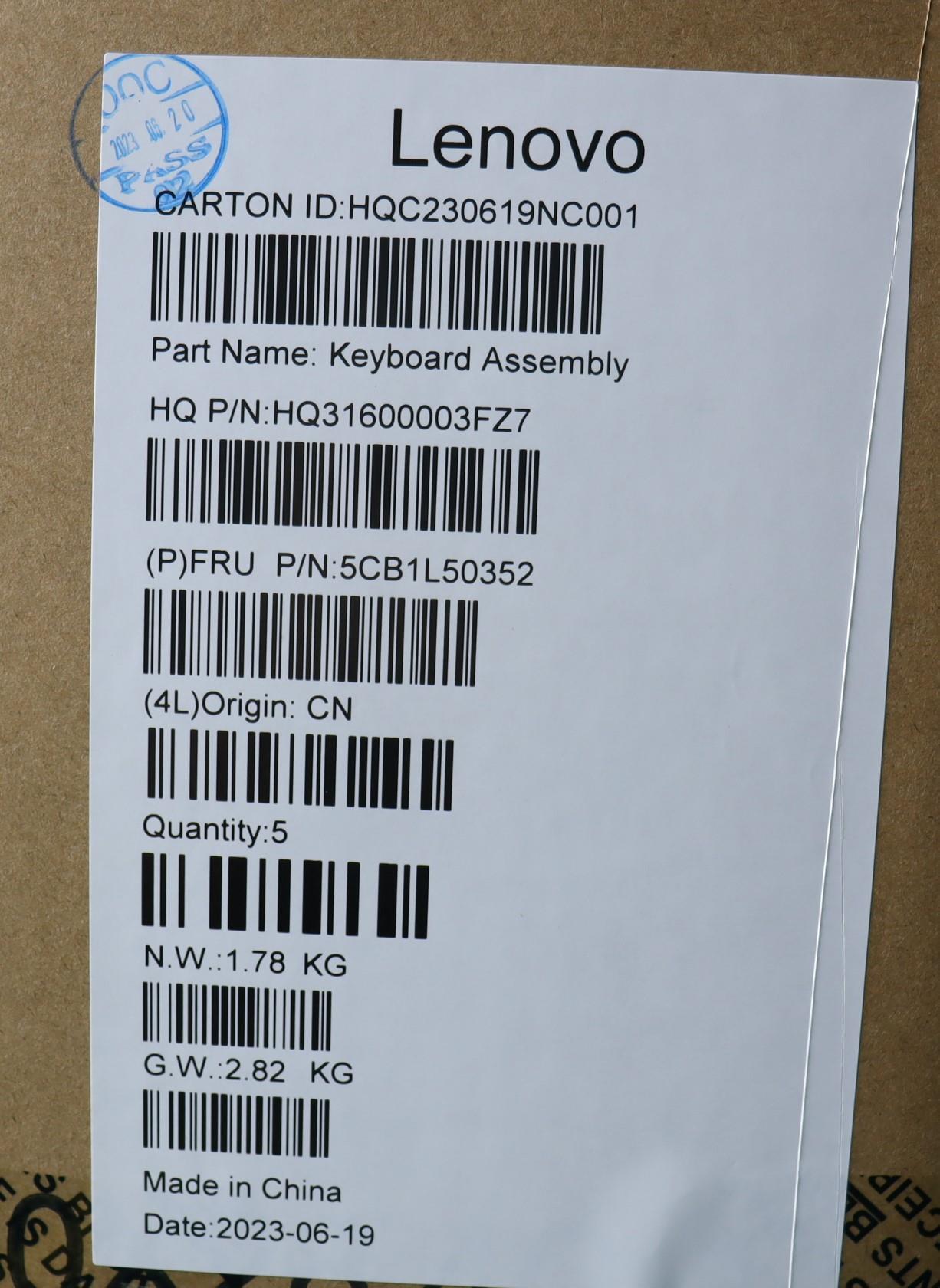 Lenovo Cover Upper Case Assembly Sws - 5CB1L50352
