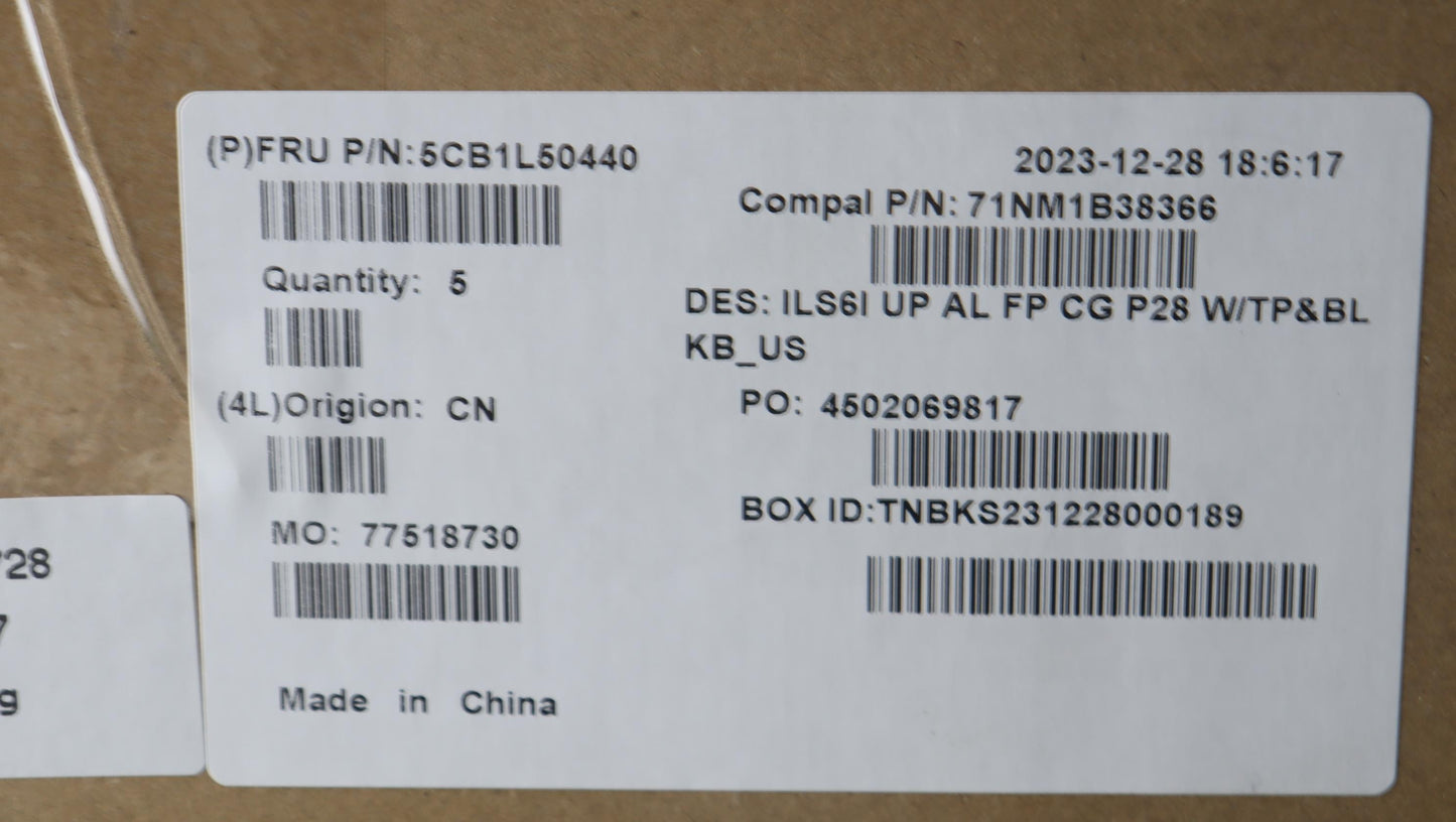 Lenovo Cover Upcase_Eng C82Xf Fp Cg B - 5CB1L50440