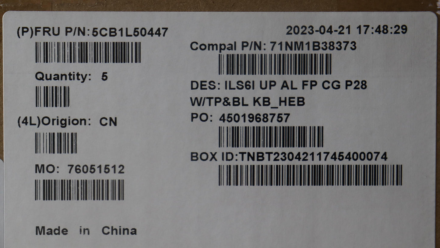 Lenovo Cover Upcase_Hbw C82Xf Fp Cg B - 5CB1L50447