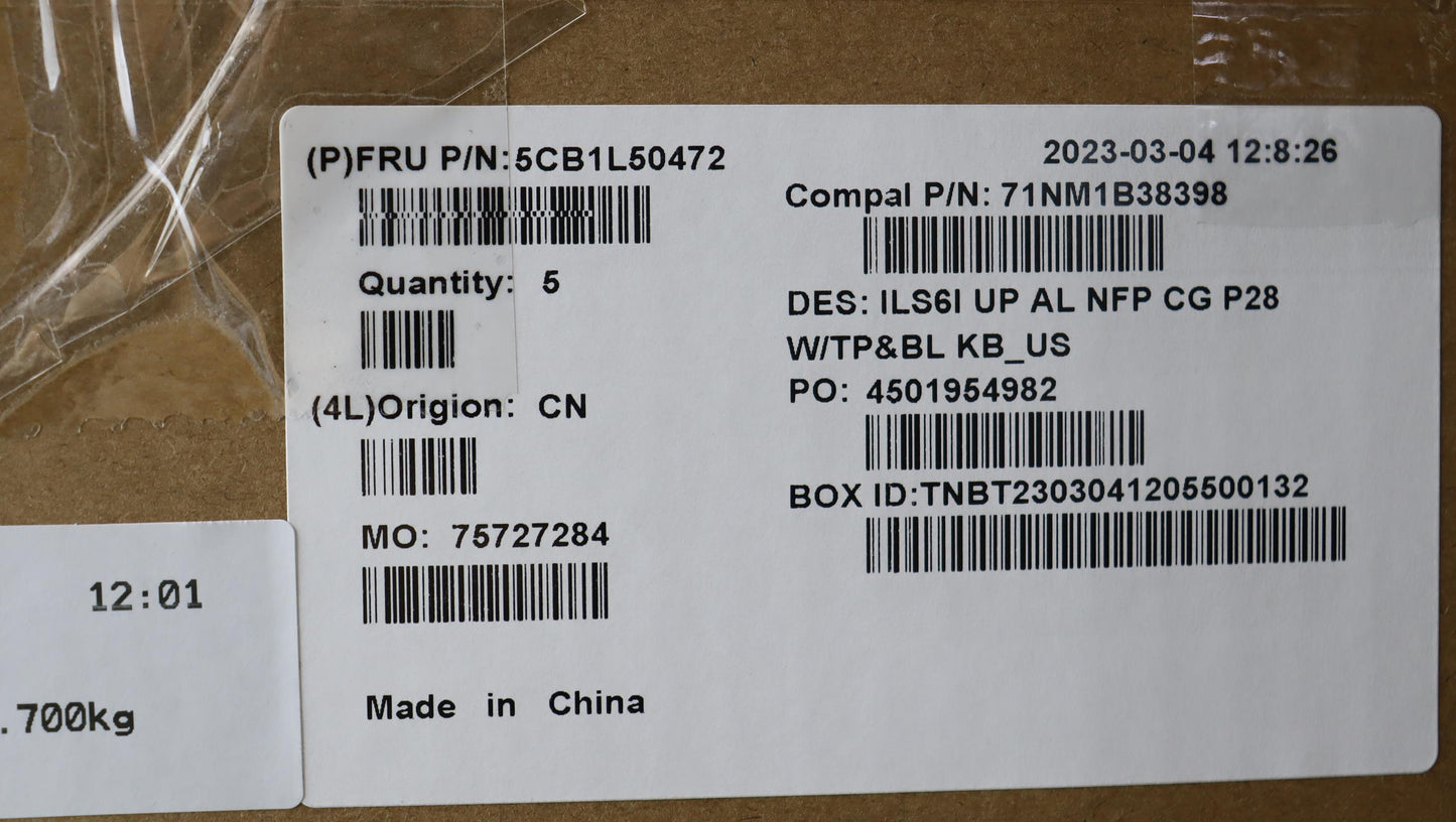 Lenovo Cover Upcase_Eng C82Xf Nfp Cg - 5CB1L50472