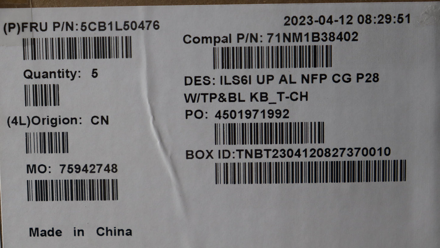 Lenovo Cover Upcase_Tc C82Xf Nfp Cg B - 5CB1L50476