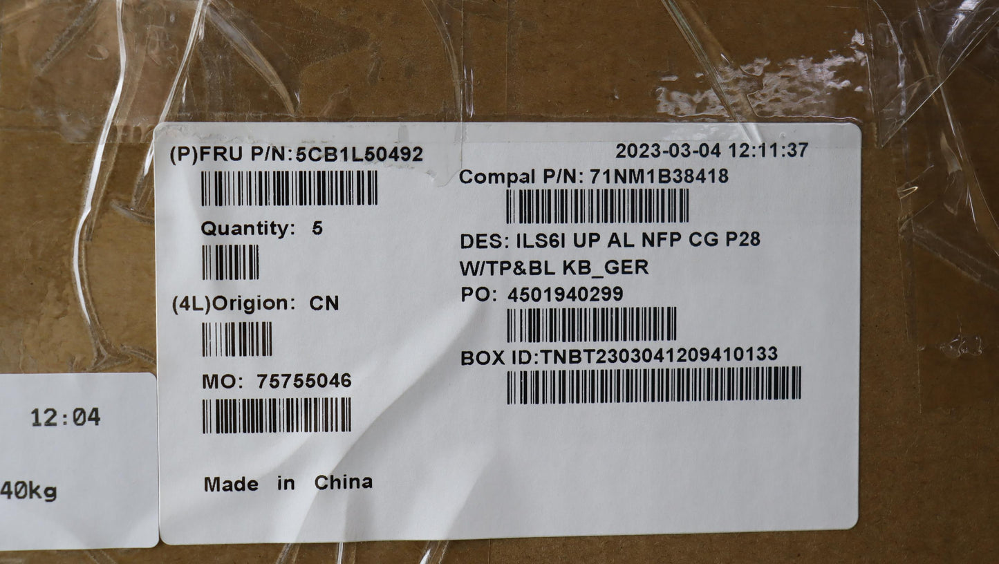 Lenovo Cover Upcase_Ger C82Xf Nfp Cg - 5CB1L50492