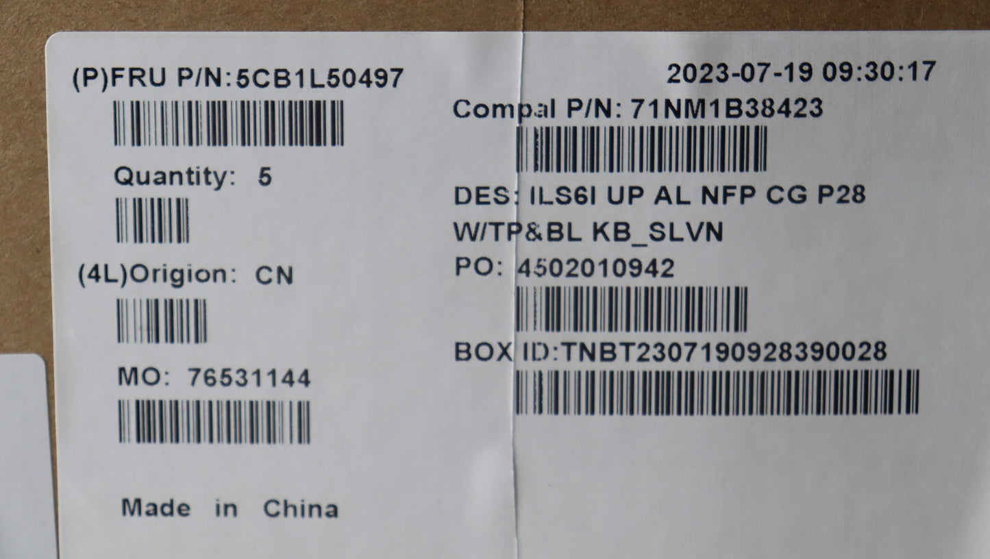 Lenovo Cover Upcase_Slv C82Xf Nfp Cg - 5CB1L50497