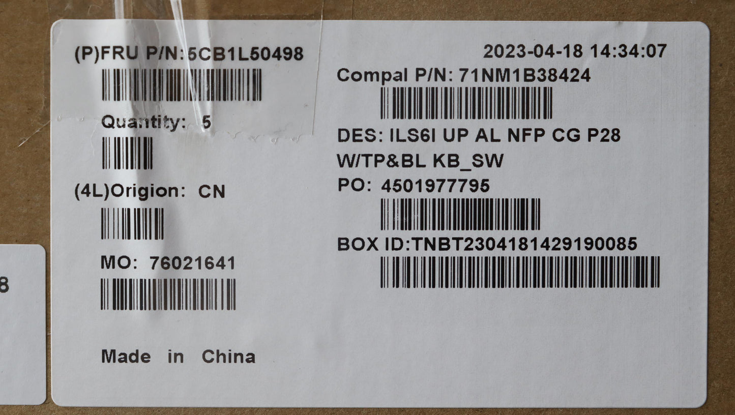 Lenovo Cover Upcase_Sws C82Xf Nfp Cg - 5CB1L50498