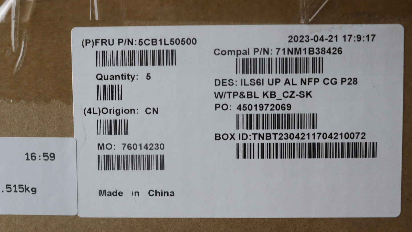 Lenovo Cover Upcase_Cze/Slk C82Xf Nfp - 5CB1L50500