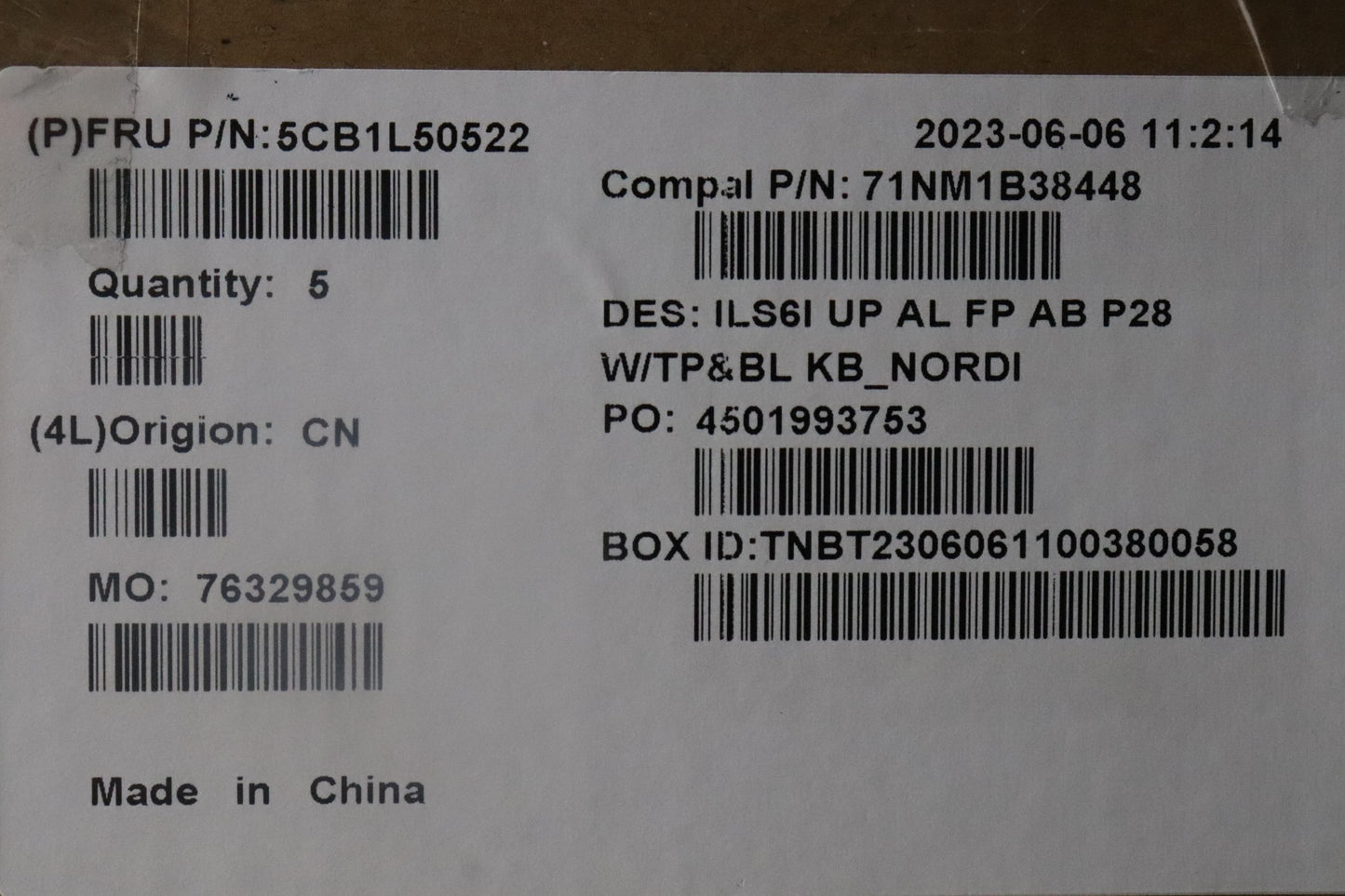 Lenovo Cover Upcase_Nordic C82Xf Fp A - 5CB1L50522