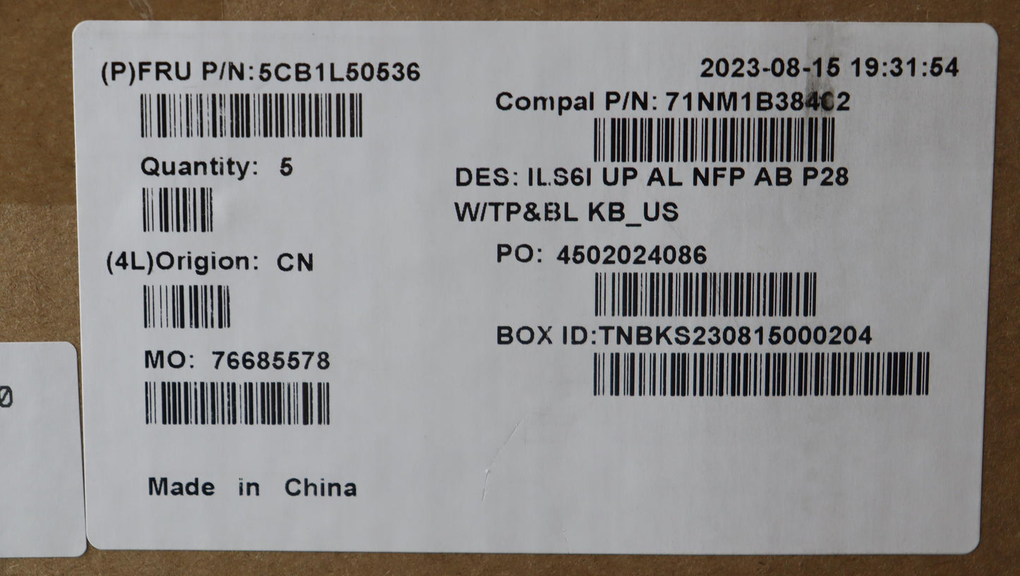 Lenovo Cover Upcase_Eng C82Xf Nfp Ab - 5CB1L50536