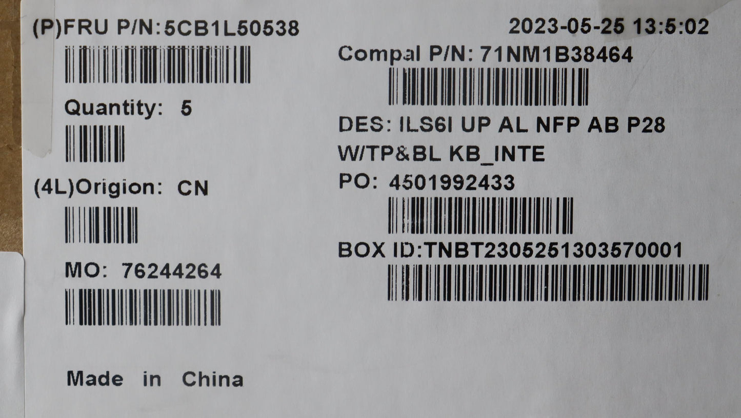 Lenovo Cover Upcase_Euroeng C82Xf Nfp - 5CB1L50538