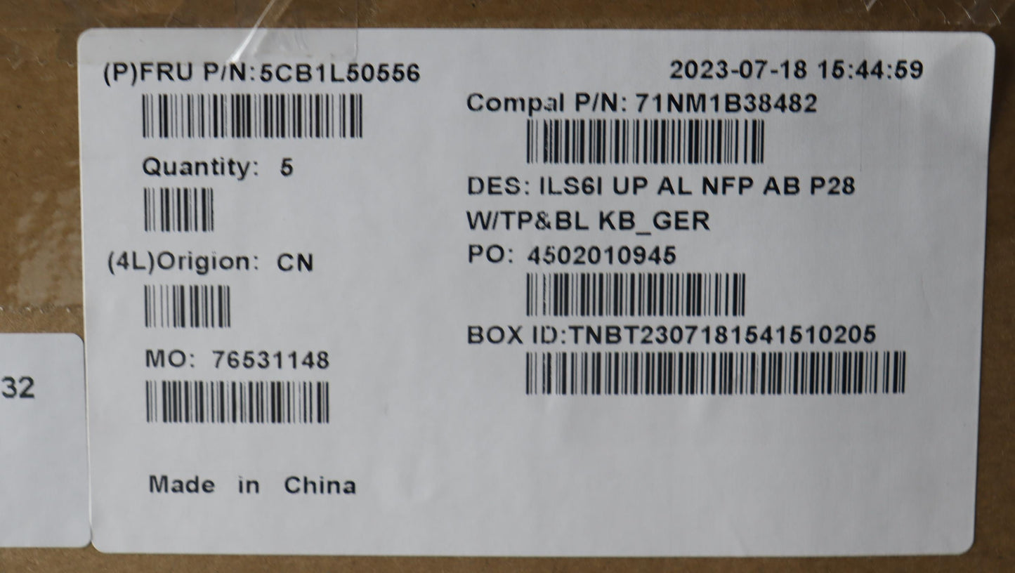 Lenovo Cover Upcase_Ger C82Xf Nfp Ab - 5CB1L50556