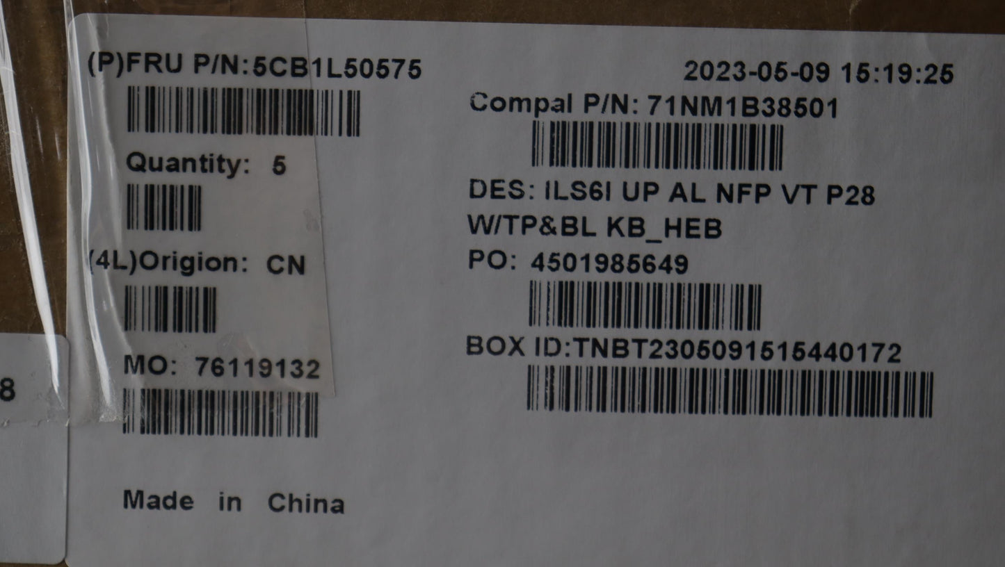Lenovo Cover Upcase_Hbw C82Xf Nfp Vt - 5CB1L50575