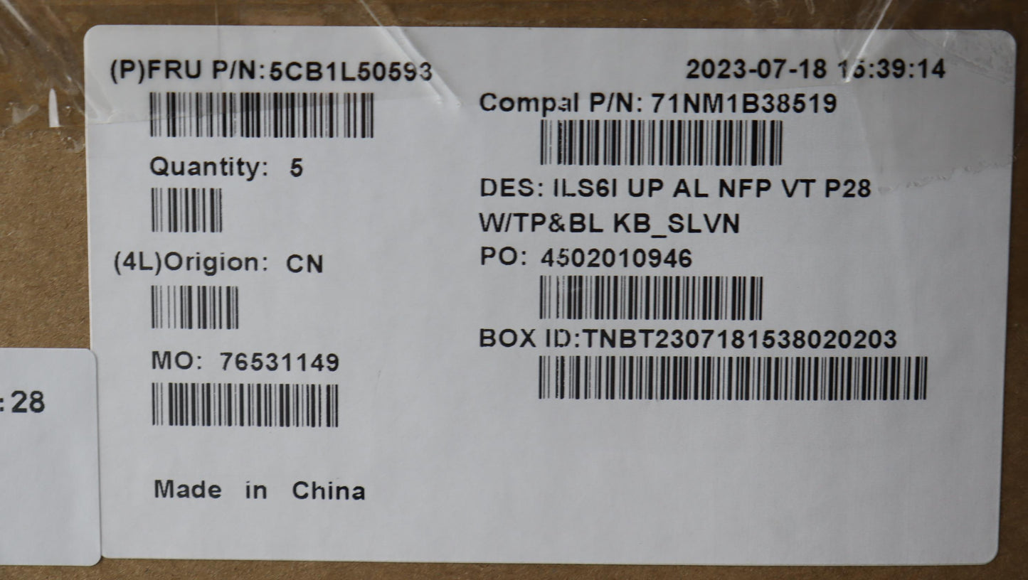 Lenovo Cover Upcase_Slv C82Xf Nfp Vt - 5CB1L50593