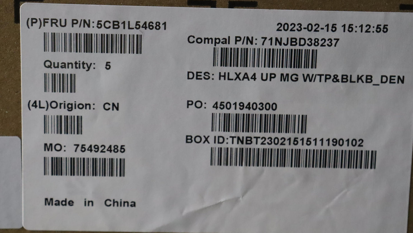 Lenovo Cover Upper Case Assembly Den - 5CB1L54681
