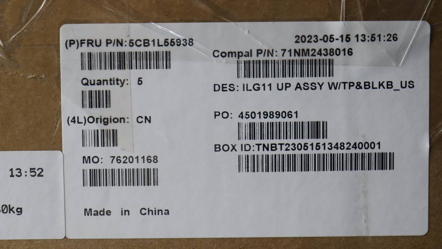 Lenovo Cover Upper Case Assembly Eng - 5CB1L55938