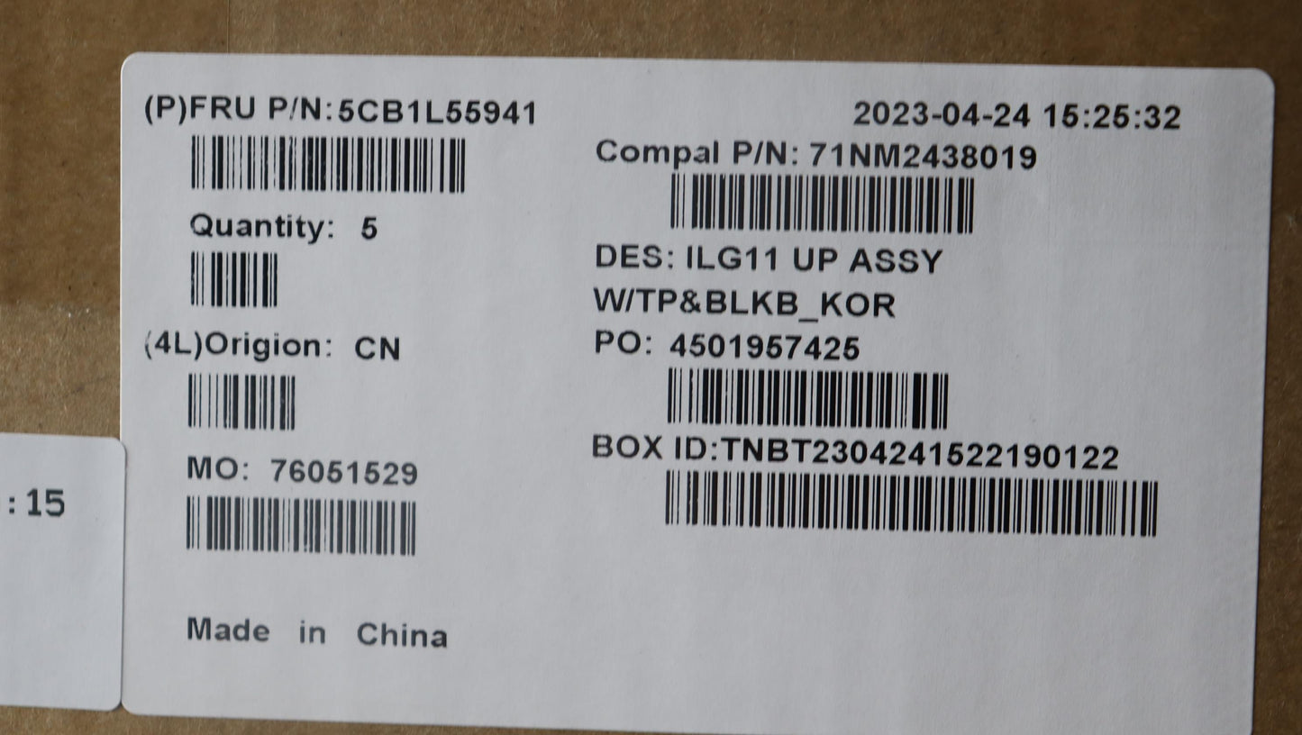 Lenovo Cover Upper Case Assembly Kor - 5CB1L55941