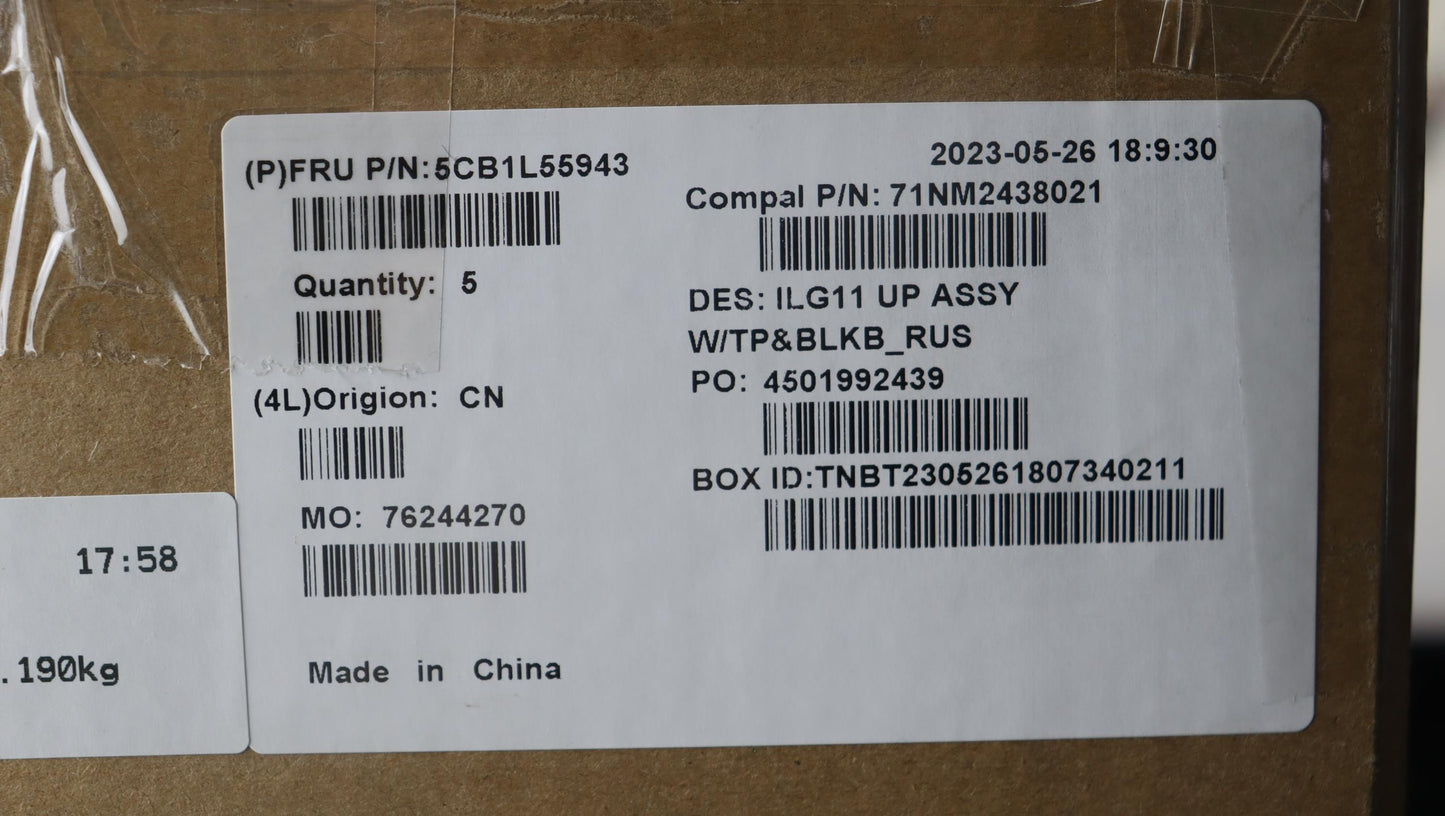 Lenovo Cover Upper Case Assembly Rus - 5CB1L55943