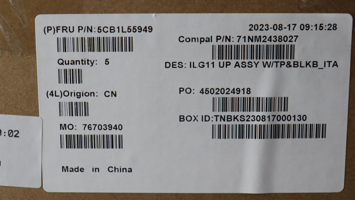 Lenovo Cover Upper Case Assembly Ita - 5CB1L55949