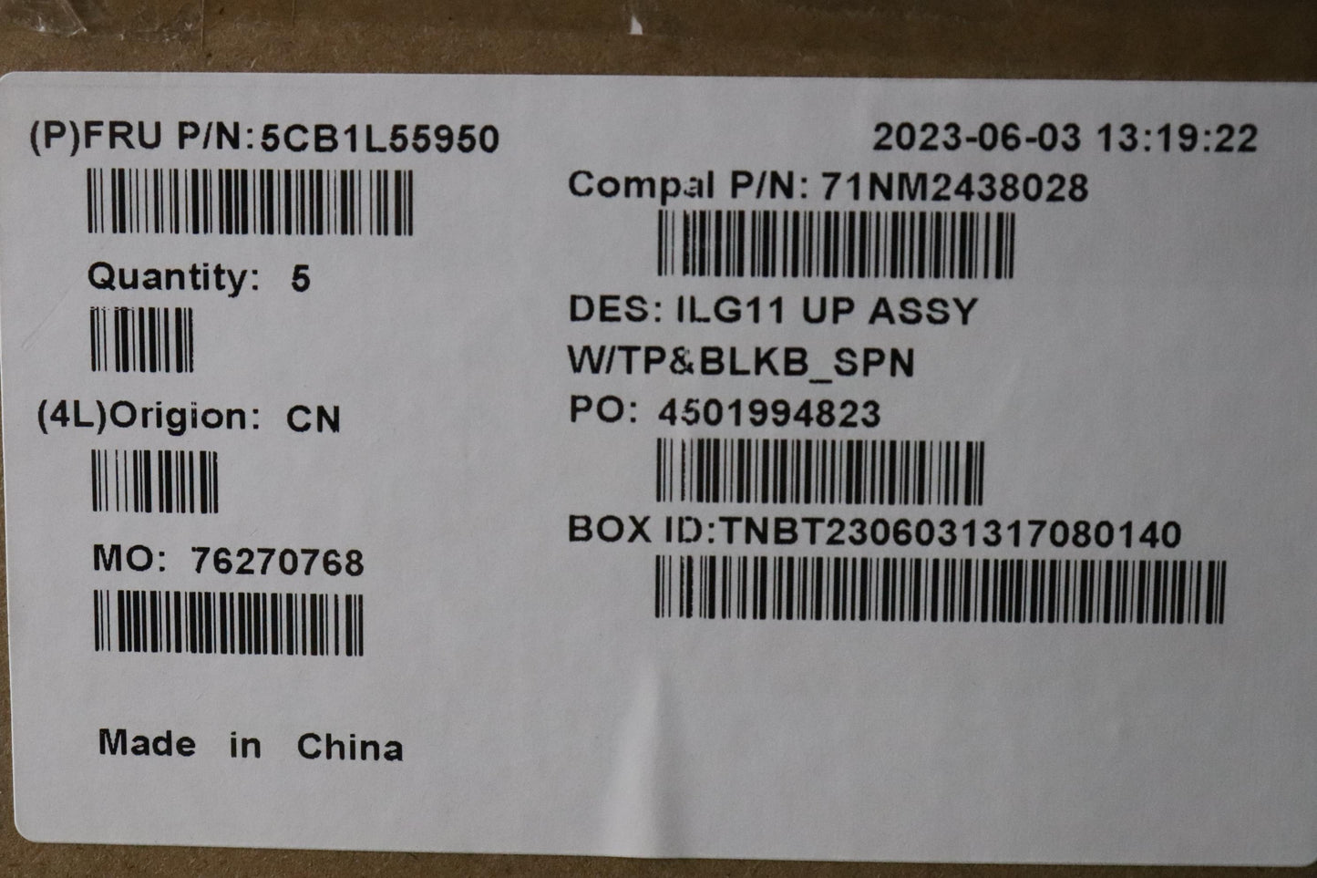 Lenovo Cover Upper Case Assembly Spa - 5CB1L55950